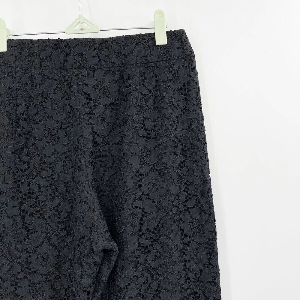SB by Sachin & Babi Lace Wide-Leg‎ Pants Black Size 8 High Rise Side Zip Lined - Picture 3 of 10